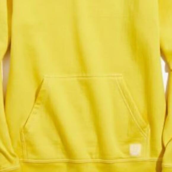 UO Urban Outfitters BDG MALONE Contrast Stitch Hoodie YELLOW Men's Small - Picture 5 of 6